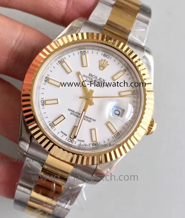 Replica Rolex Datejust II Two Tone Fluted Bezel Watch